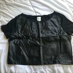 Monki Faux Leather Top